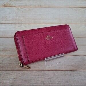 Coach Leather Zip Around Wallet